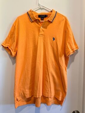 U.S. Polo Assn. Orange Polo with Navy Trim